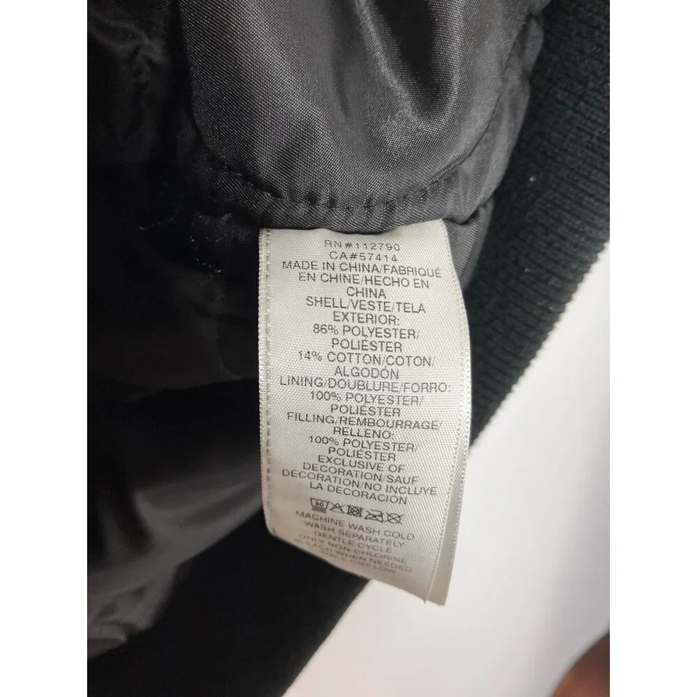 True Religion Mens Quilted Bomber Jacket 2XL Black With Contrast Thick Stitch - Picture 6 of 10